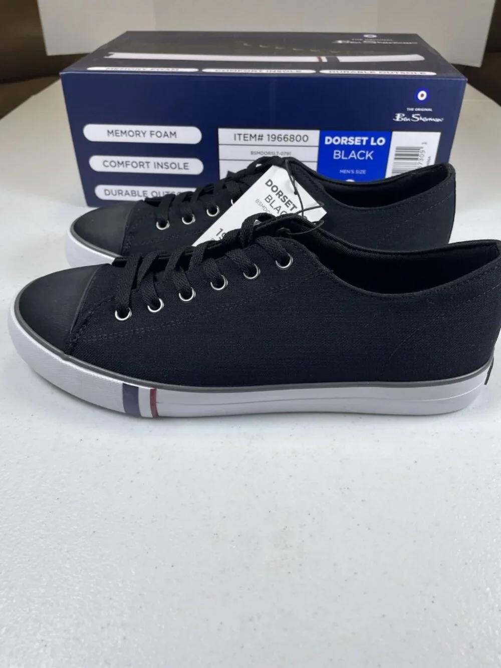 Ben Sherman Dorset Men’s Casual Sneakers Black Lace Up Shoes